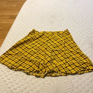 Yellow and black checkered skirt